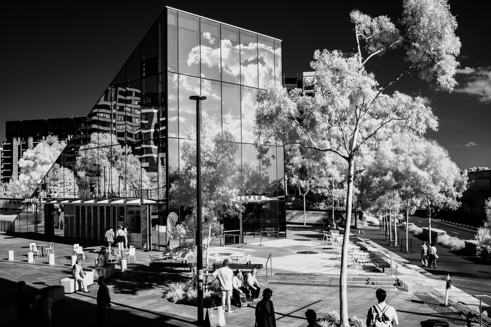 Green Square Station Entrance - Infrared image by Peter Kneen