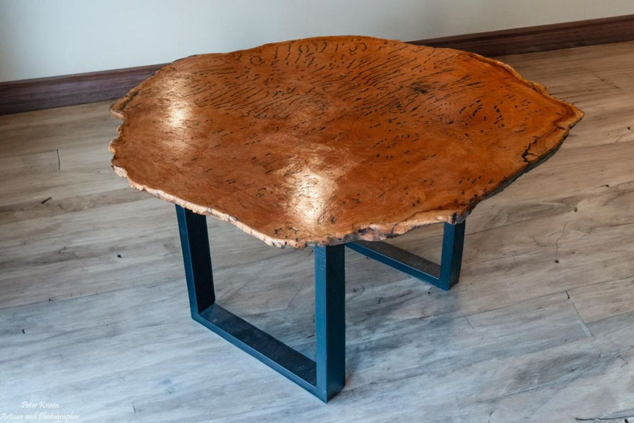 DT02 - Near Circular Natural Eucalyptus Burl Dining Table with Live Edge