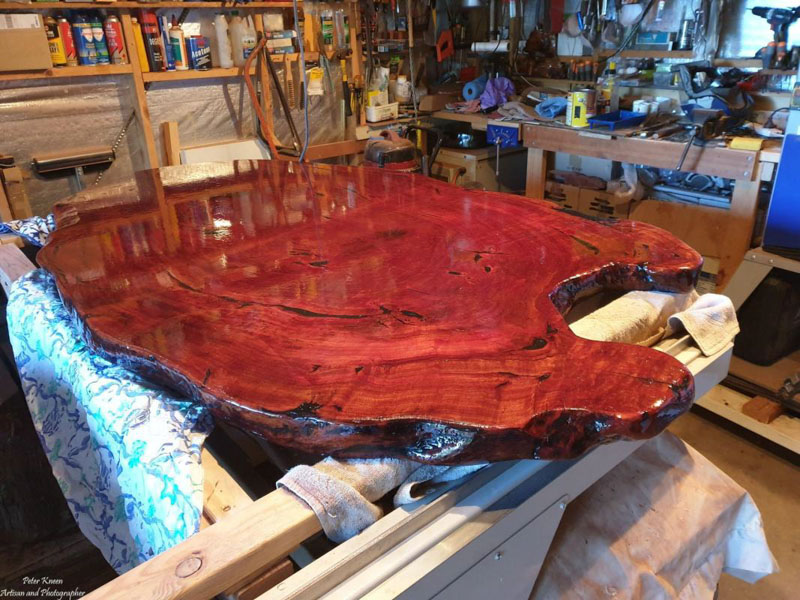 DT04 Large Red Gum Solid Burl Dining Table with Live Edge