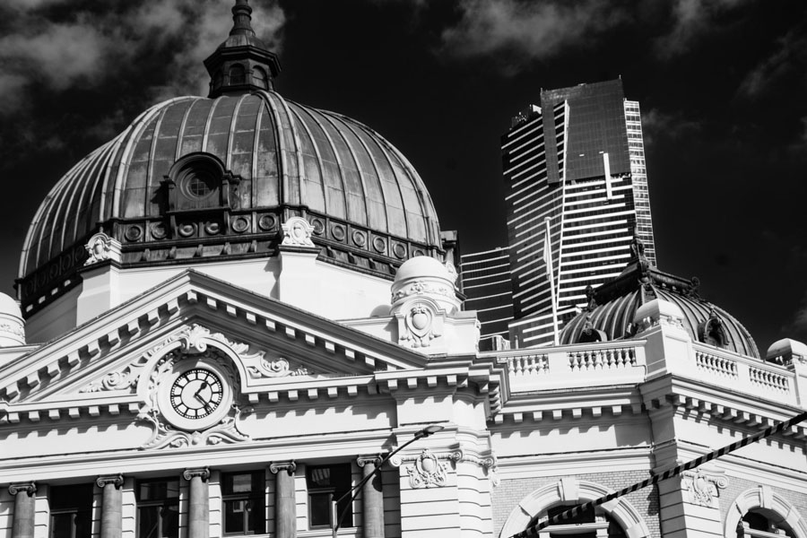 Flinders Street Station and the Eureka Tower Behind