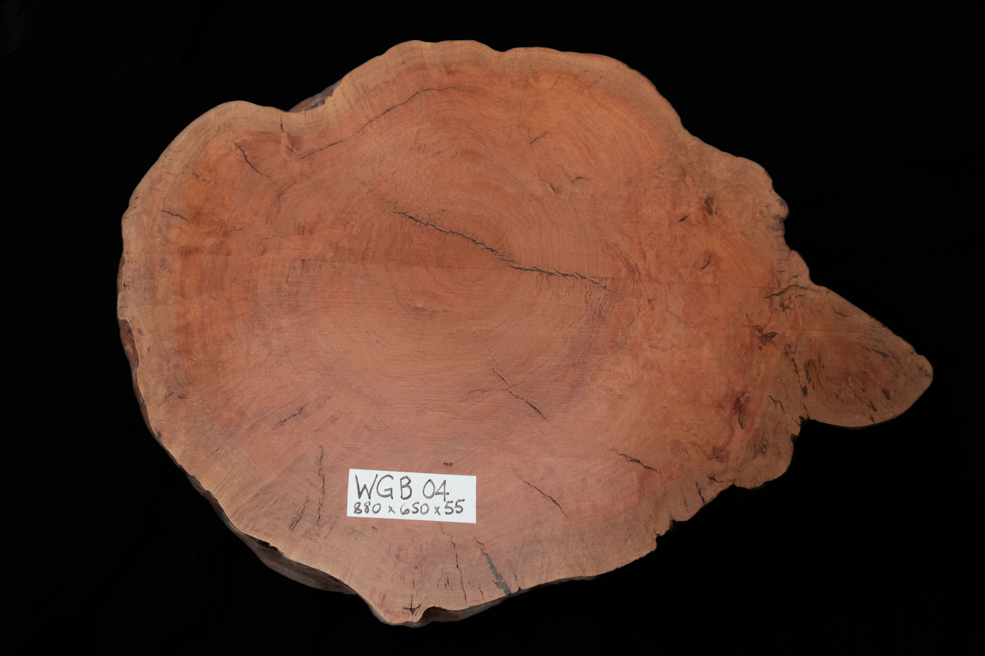 WGB04 live edge red gum burl - fewer veins