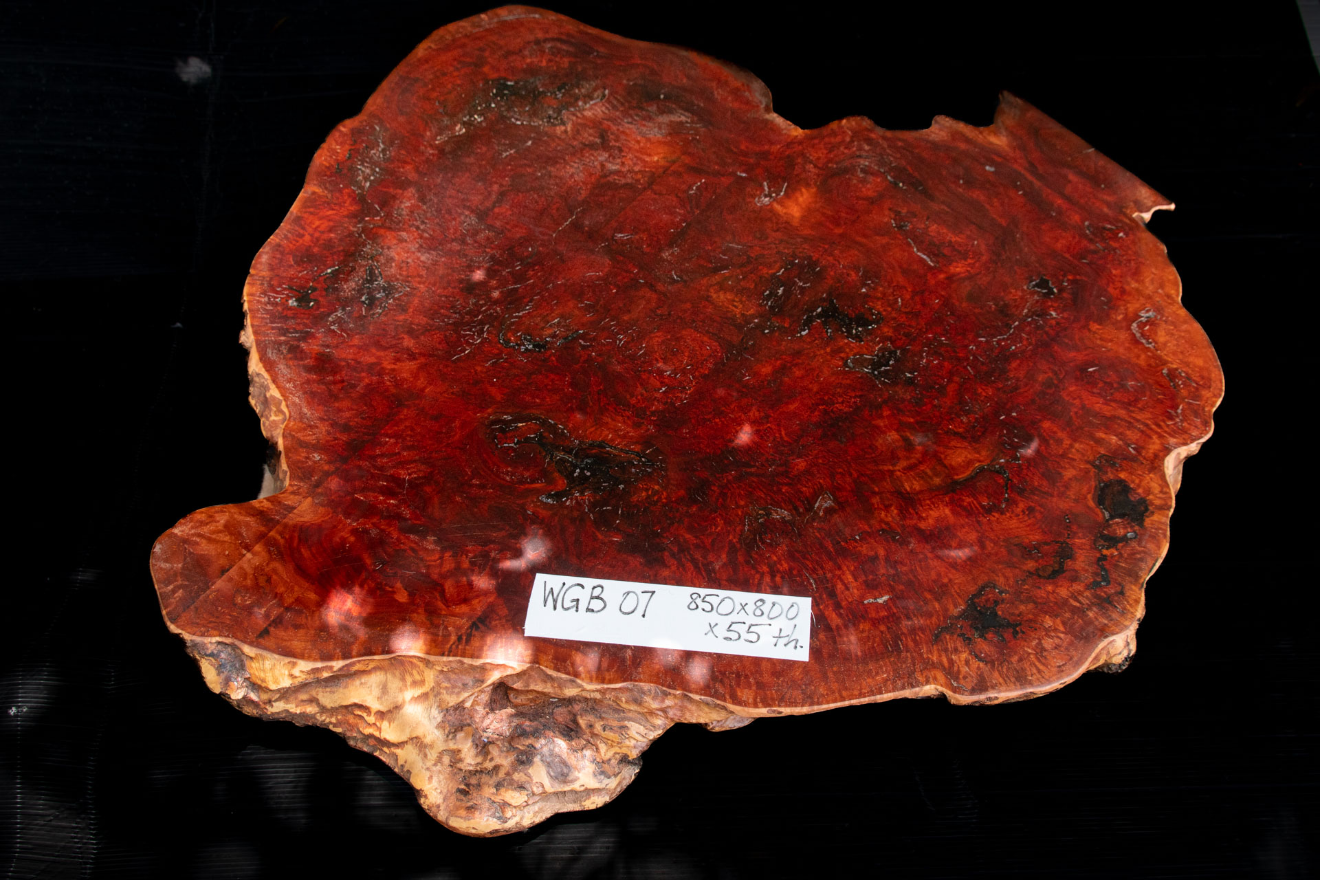 Live Edge Red Gum Burl Bespoke Coffee Table